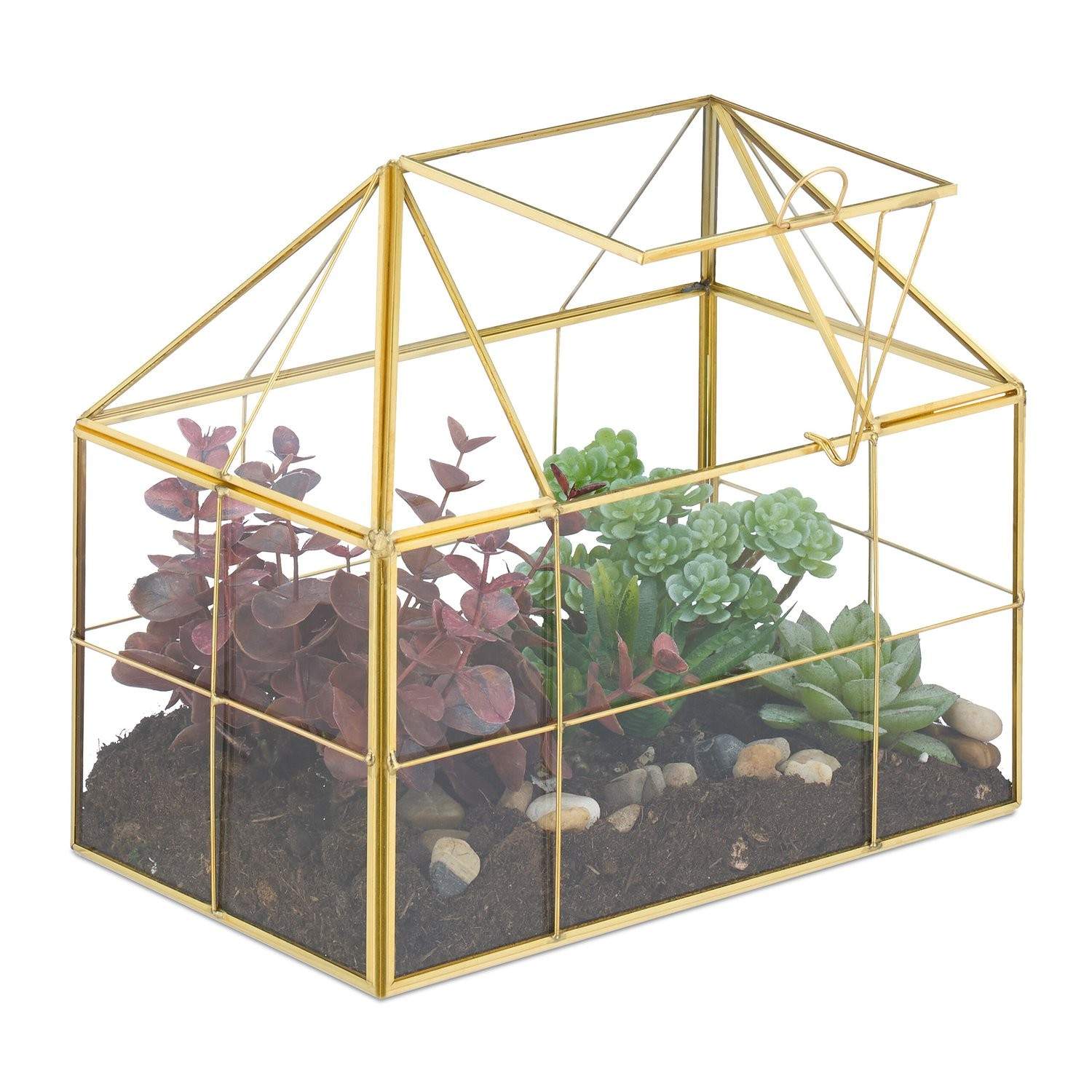 Glasshusformet terrarium for sukkulenter