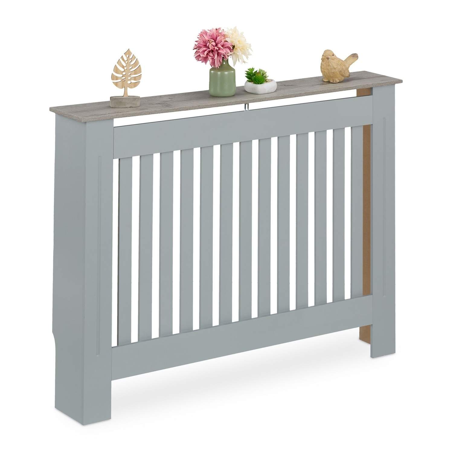 Radiatordeksel med trehylle – moderne stil