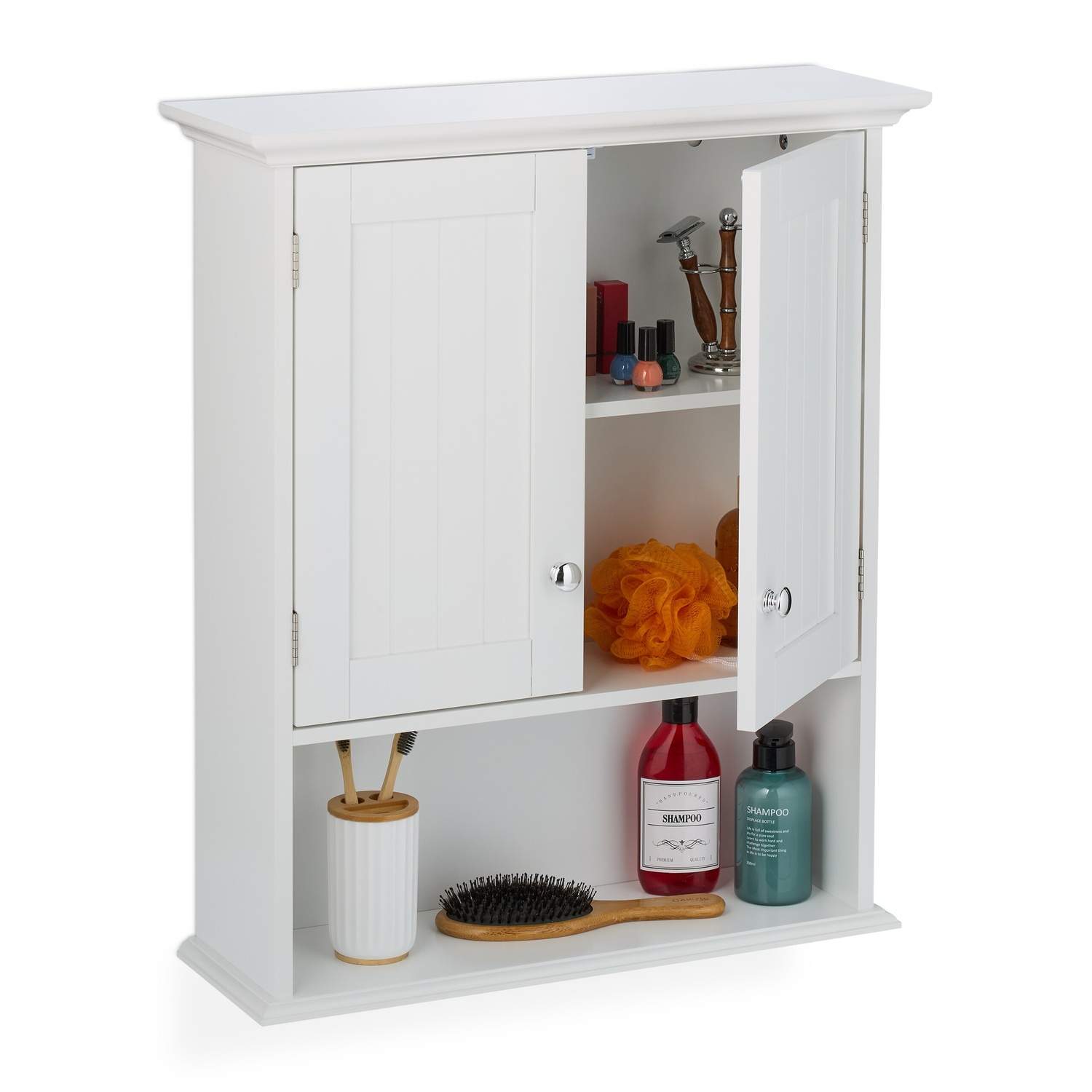 Veggskap for bad – justerbare hyller, plassbesparende design