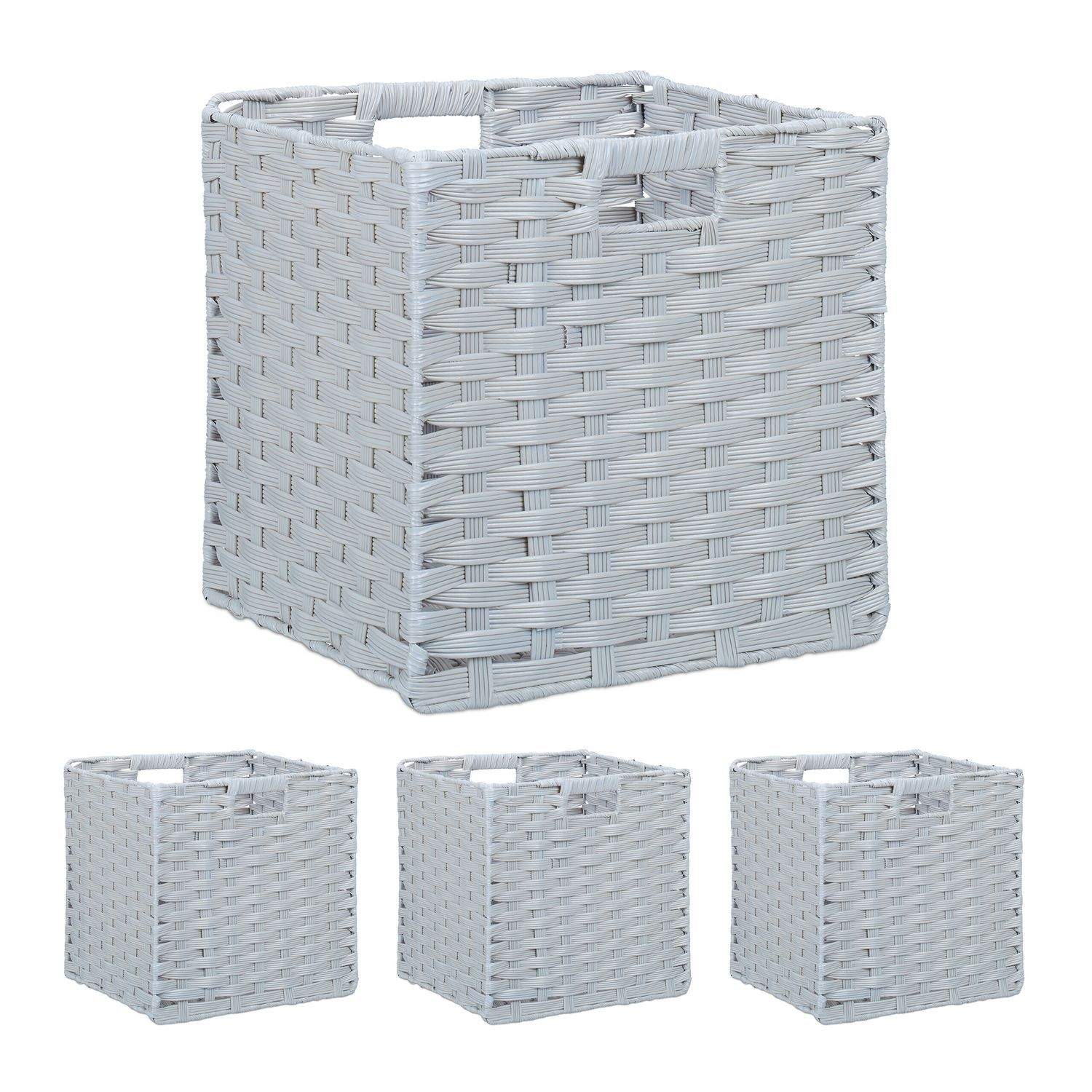 Oppbevaringskurver sett med 4 – Slitesterke plastbeholdere