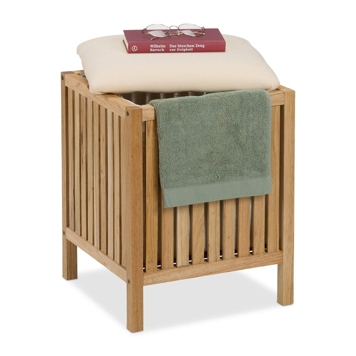 Laundry Homper Stool – Valnøtttre med putesete
