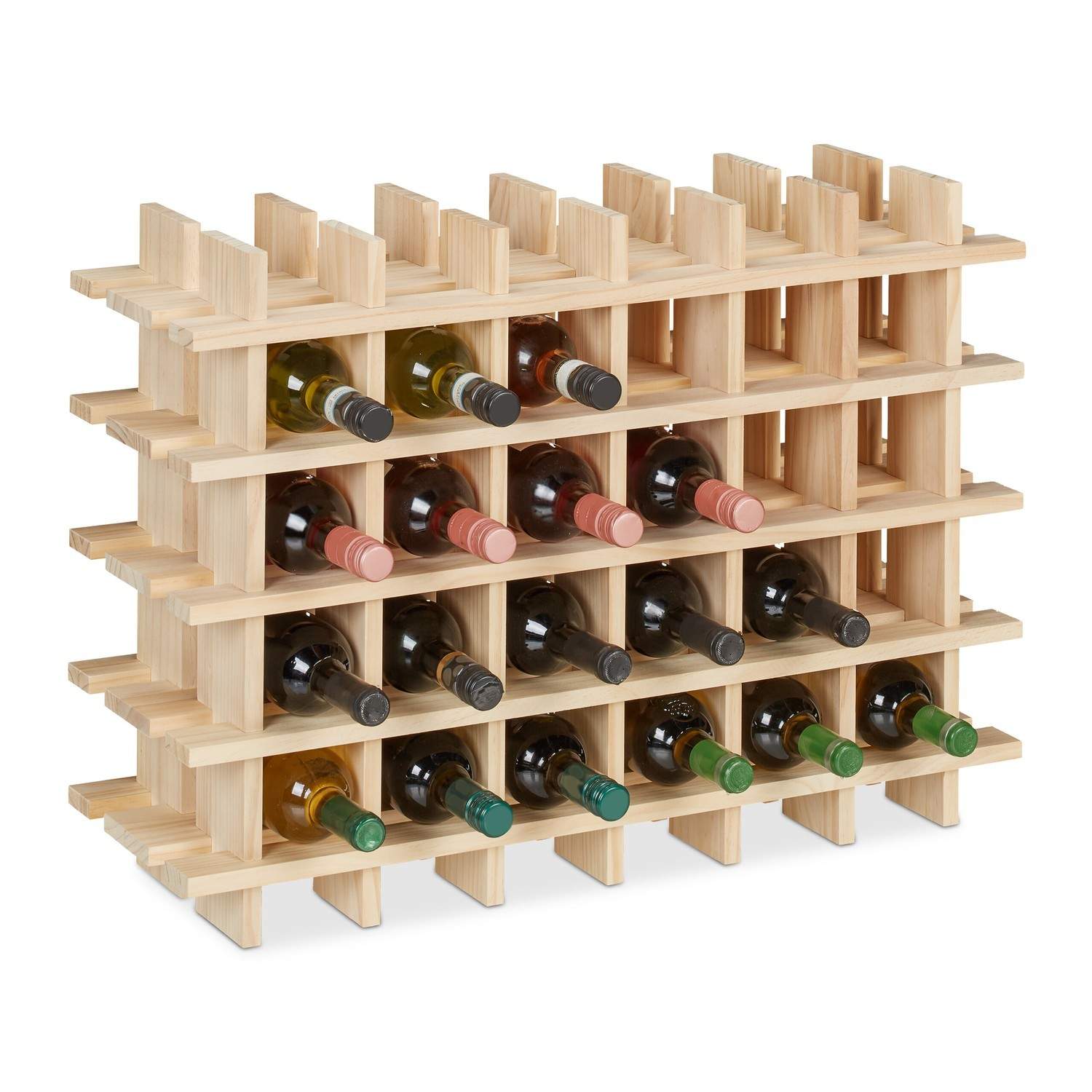 Stablebar vinstativ i tre for 24 flasker