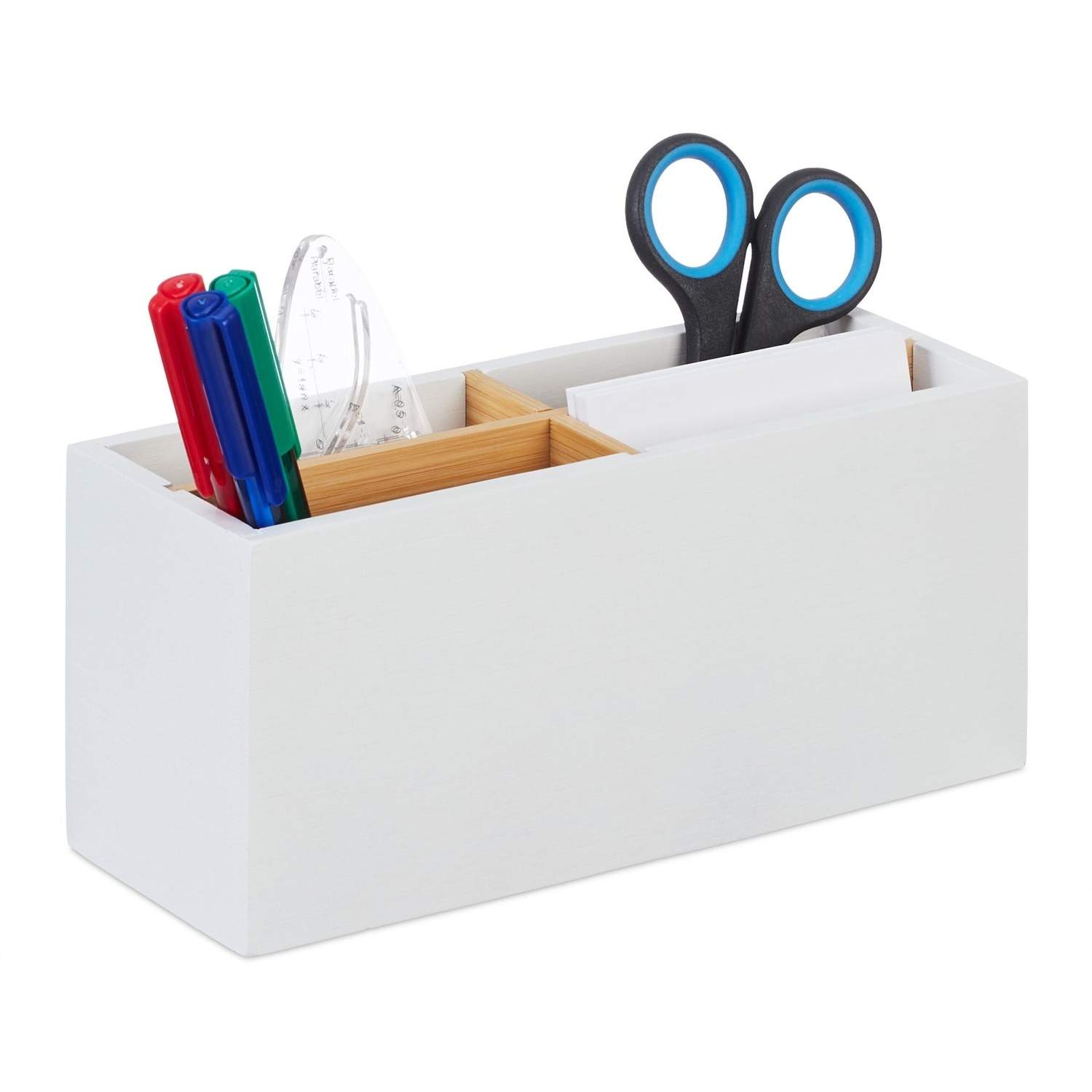 Bambus Desk Organizer med 4 spor – Allsidig oppbevaring