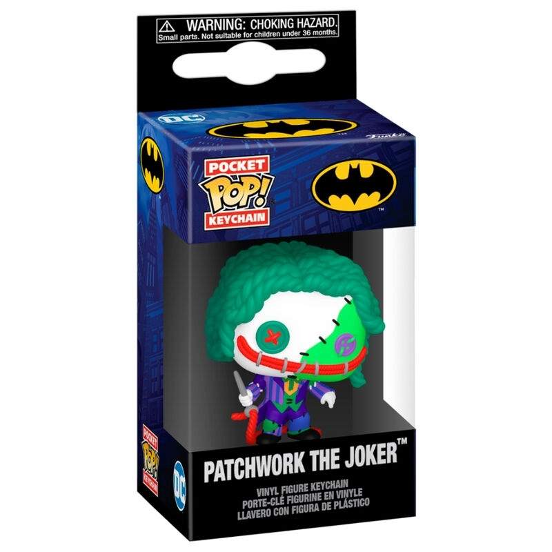 DC Comics Pocket POP nøkkelring - Patchwork Joker Design