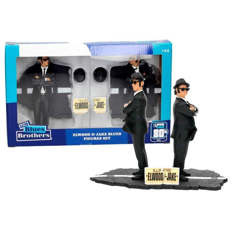 Blues Brothers figursett, Jake og Elwood, 18 cm høy