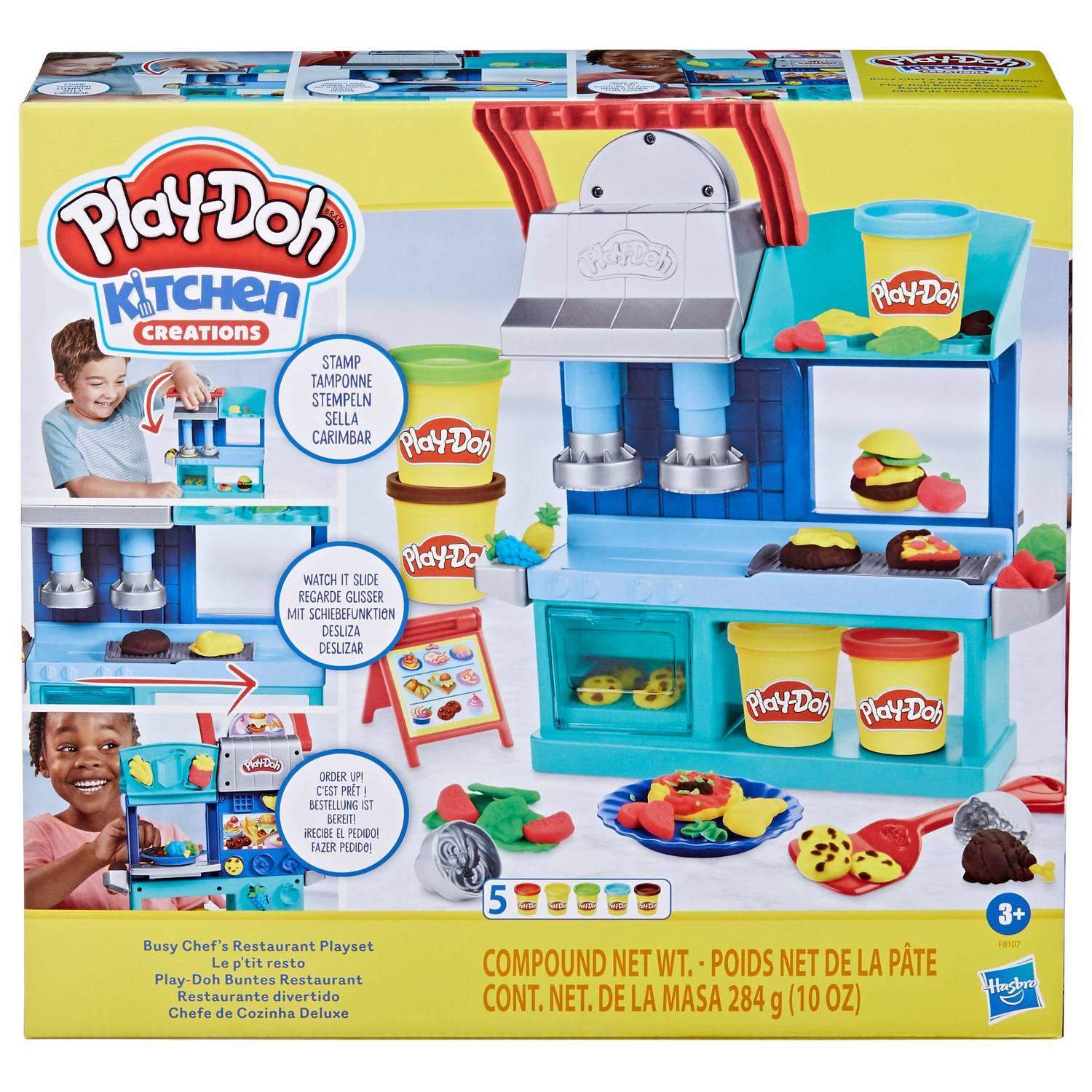 Play-Doh lekesett med kokkeverktøy og restauranttilbehør