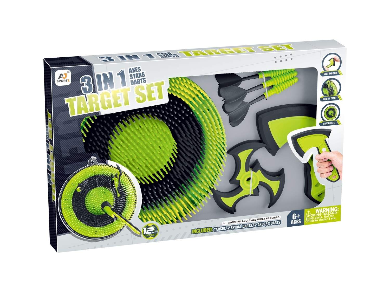Dartspillsett med 3 spill i 1 kompakt design