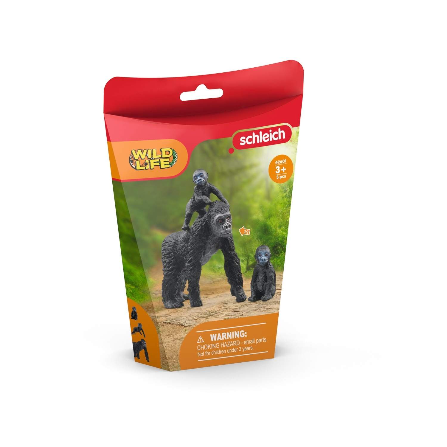 Gorilla-familielekesett med figurer og tilbehør