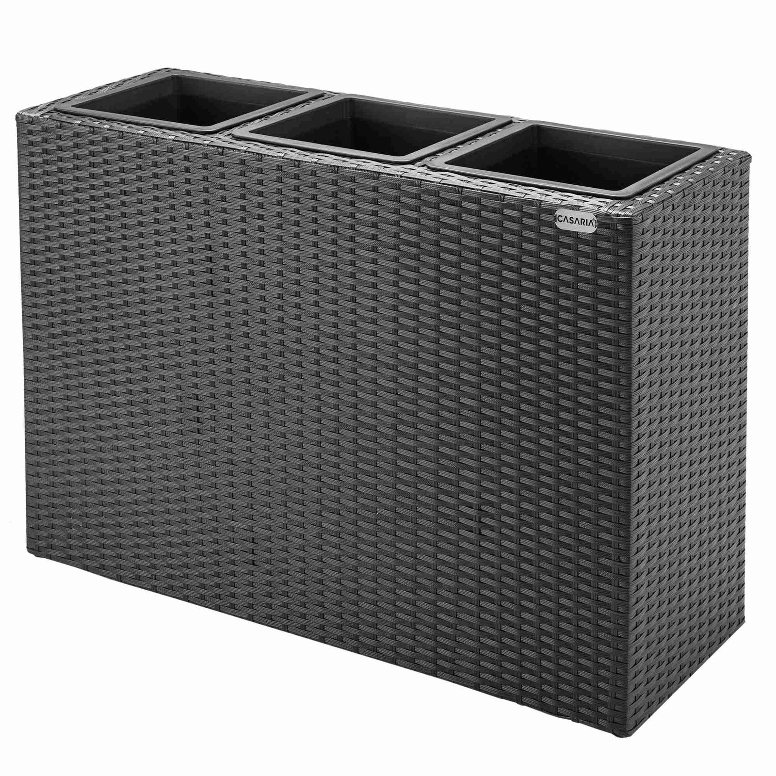 Polyrattan plantepottesett – 83x30,5x60cm, avtakbare potter