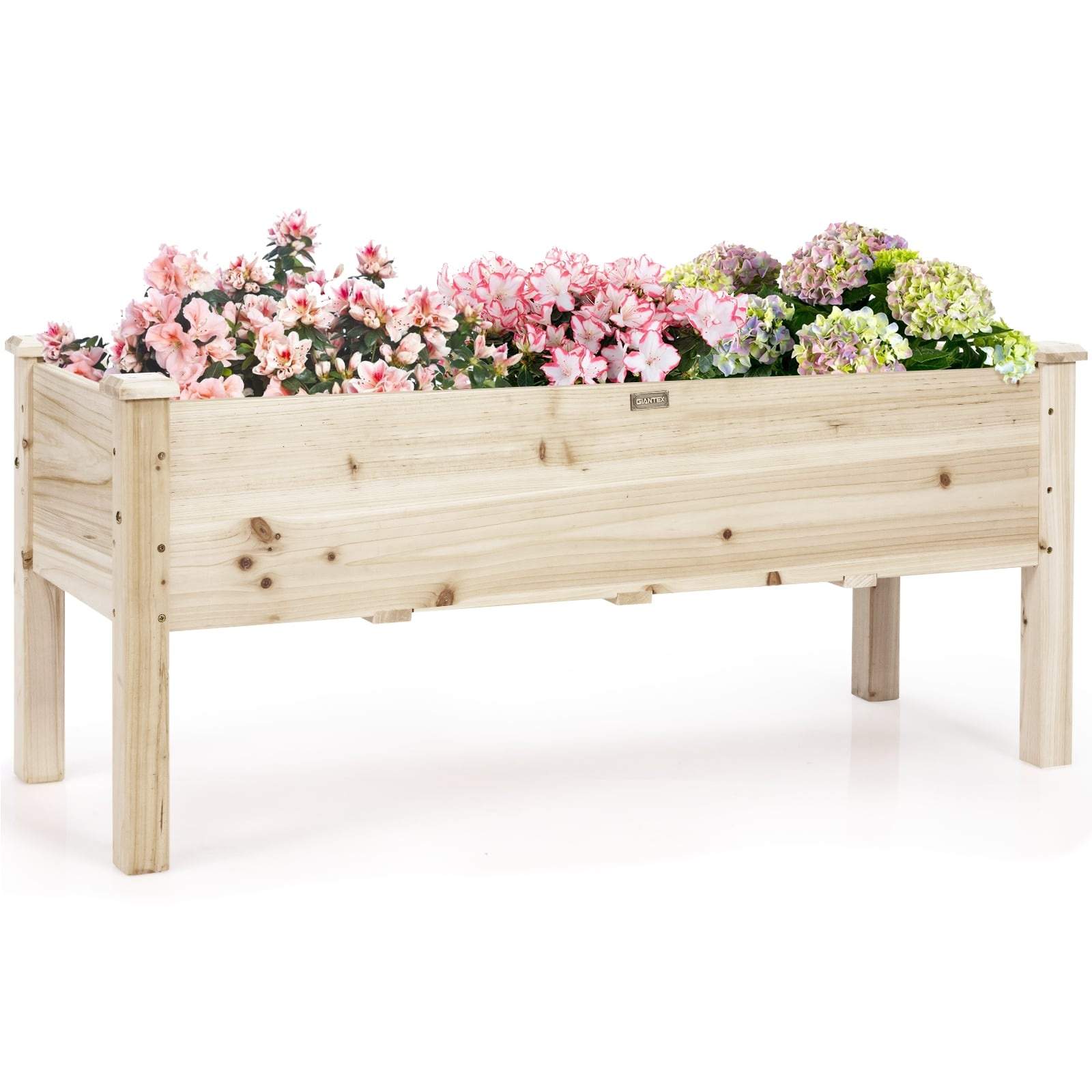 Høybed i sedertre med drenering, 120 x 43,5 x 51 cm