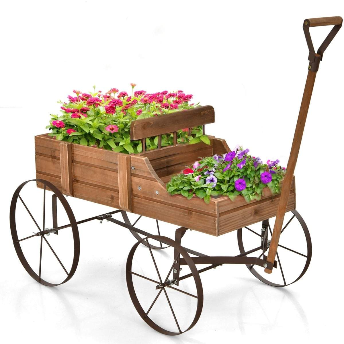 Plantevogn i tre – robust, mobil, 62x34x60 cm