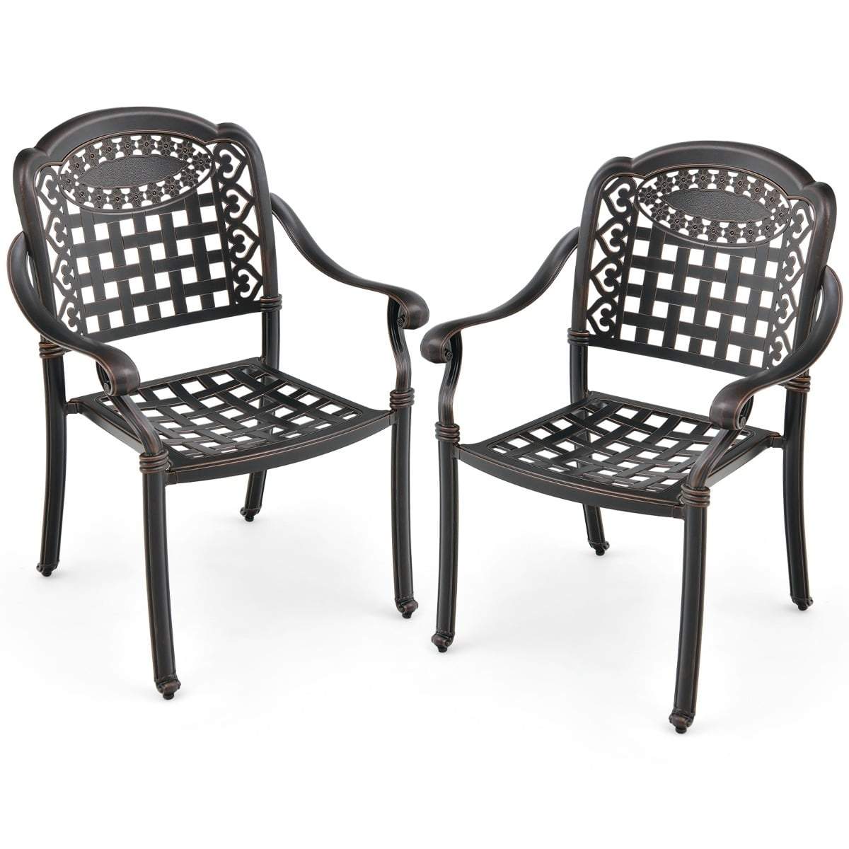 Stablebare hagestoler i aluminium – sett med 2, ergonomisk design