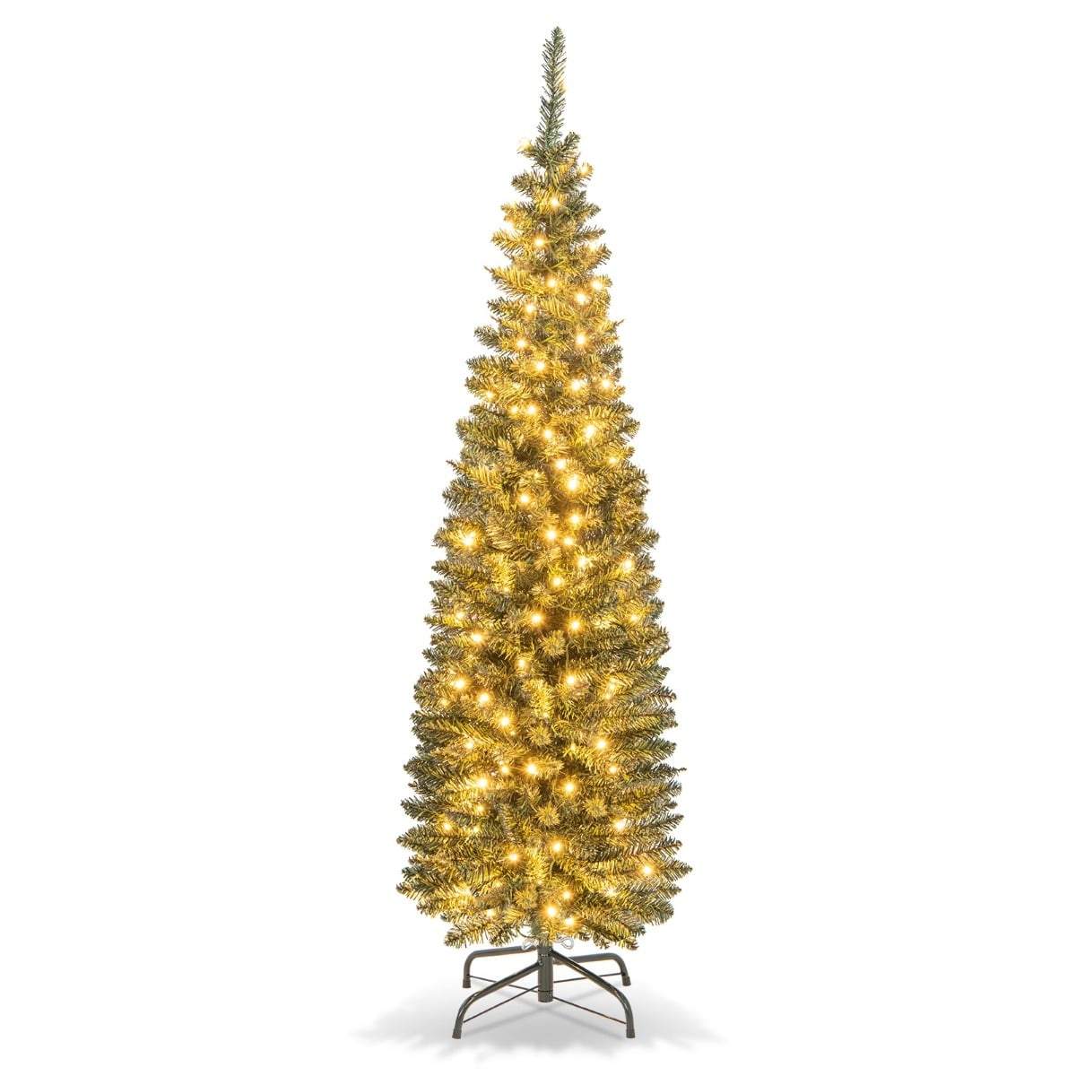 150 cm kunstig juletre, forhåndsbelyst, slank design