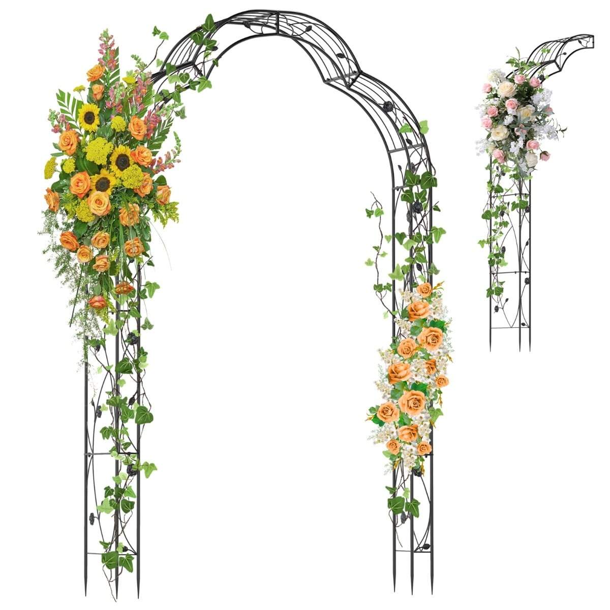 Metallhageespalier – 2 halvbuer, 150x39x250 cm