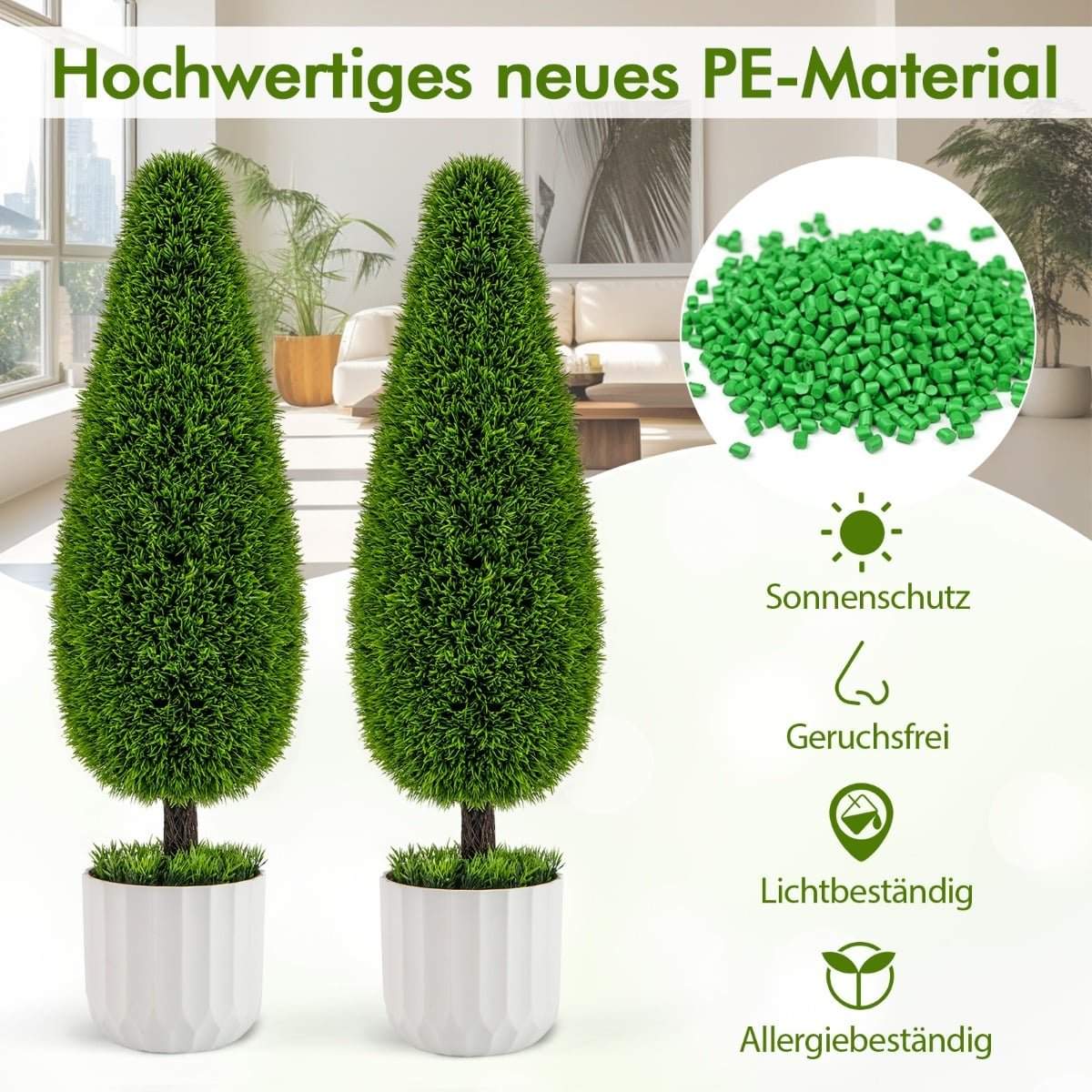 Kunstig sedertreplantesett – 90 cm, slitesterkt og naturtro