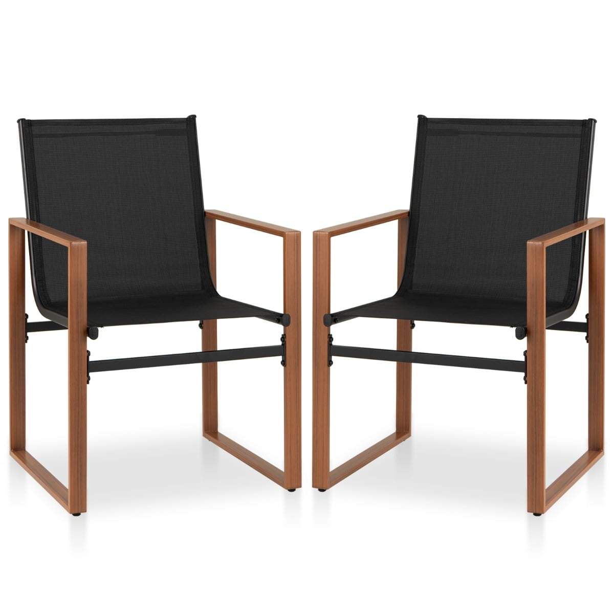 Sett med 2 uteplassstoler – pustende stoff, ergonomisk design
