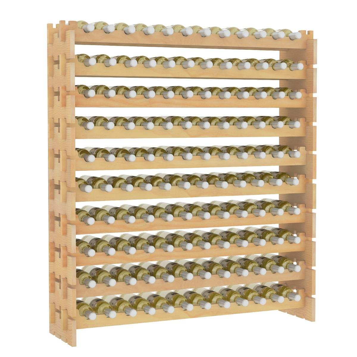 Stablebart vinstativ i tre – rommer 120 flasker, 10 etasjer