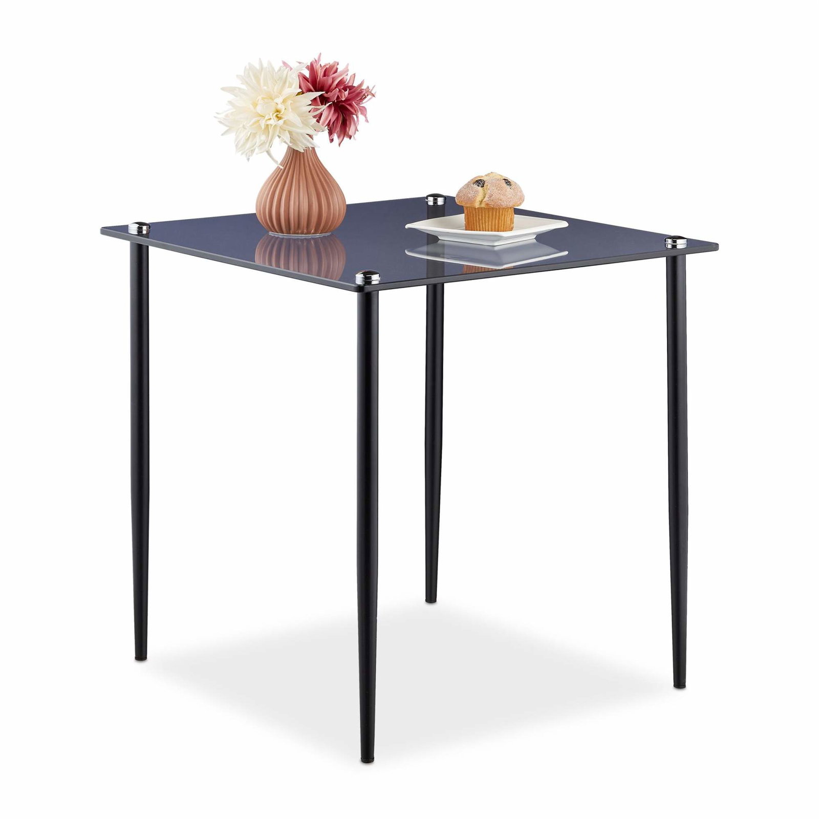 Firkantet sidebord i glass