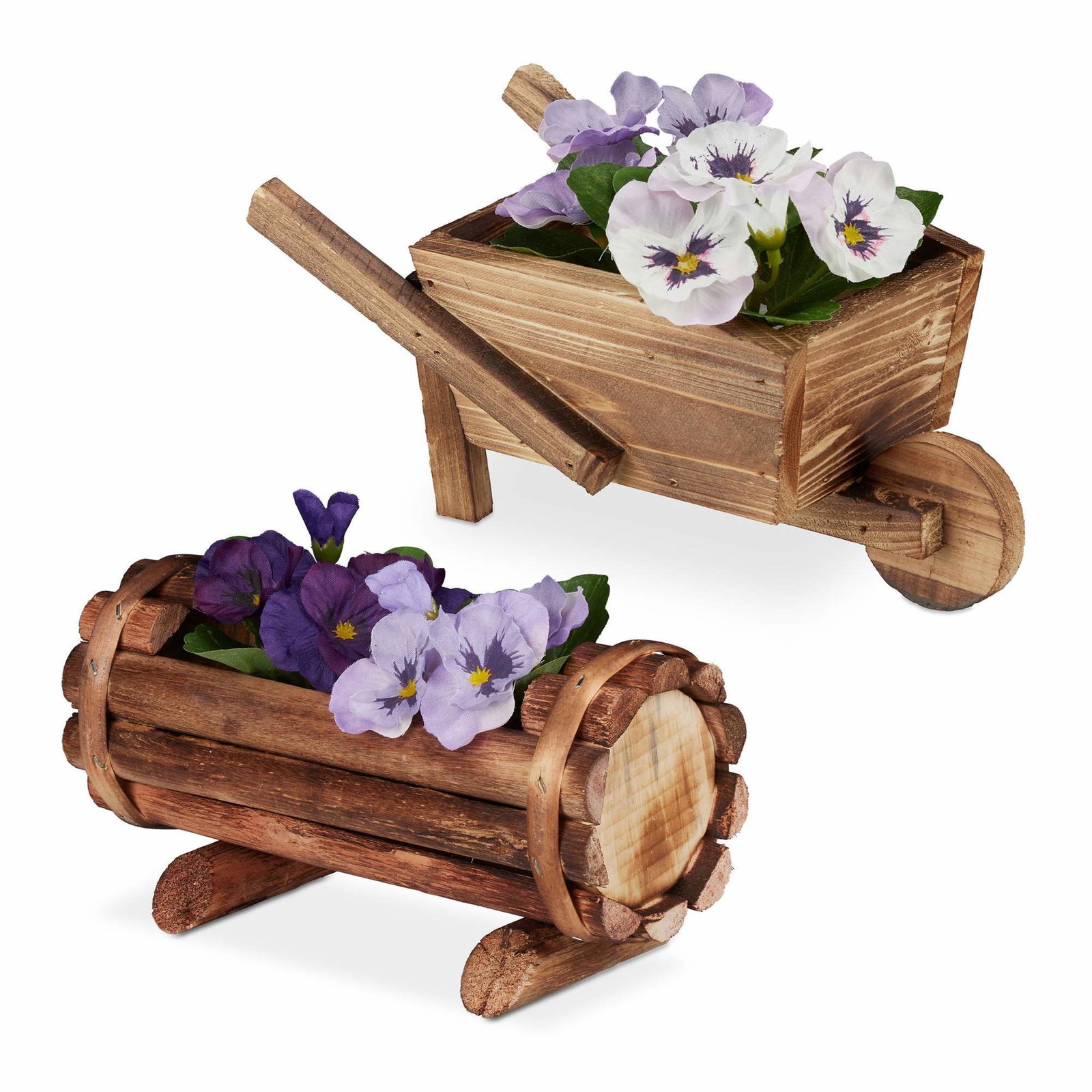 2x dekorative plantekasser i tre