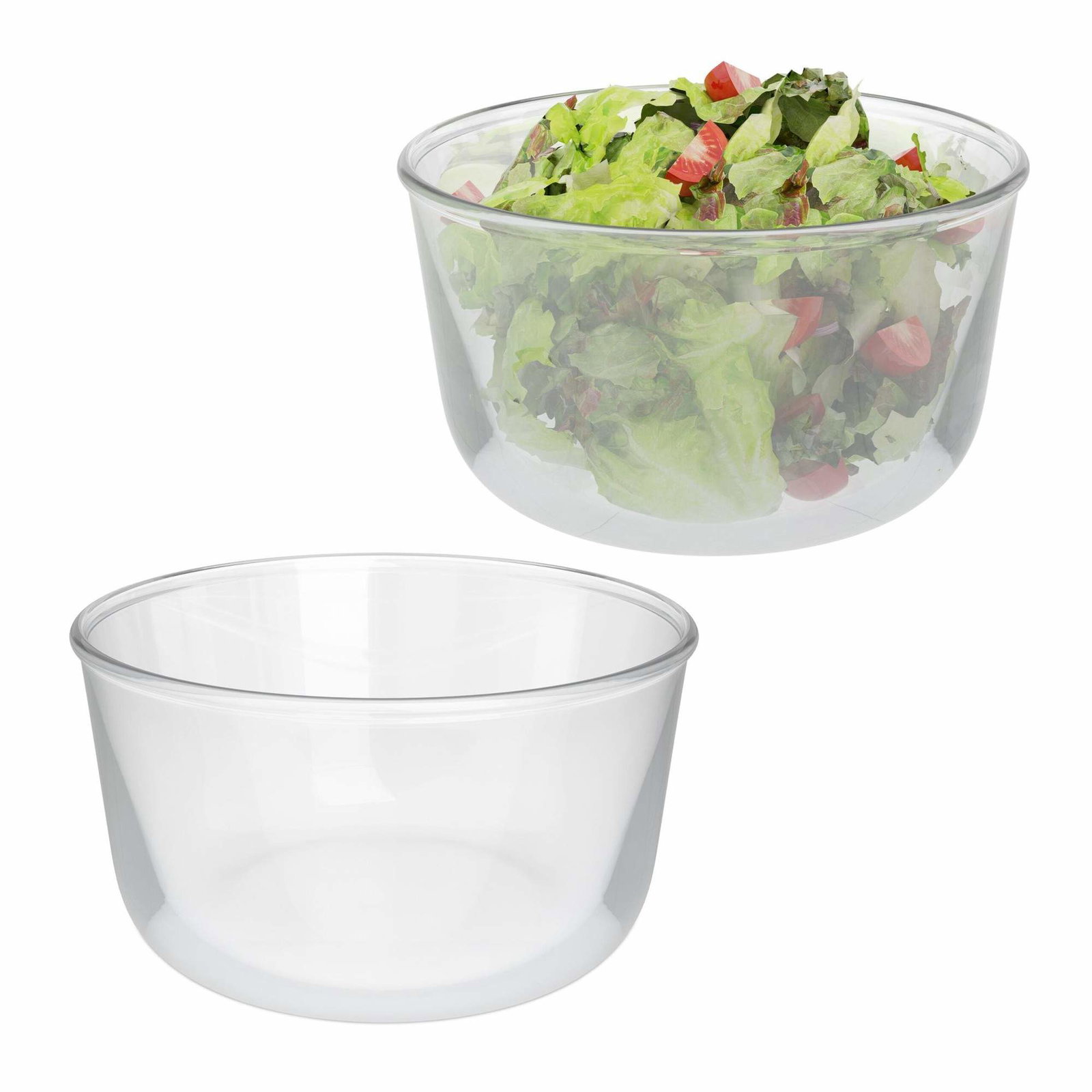 Salatskåler i glass 2-pakning