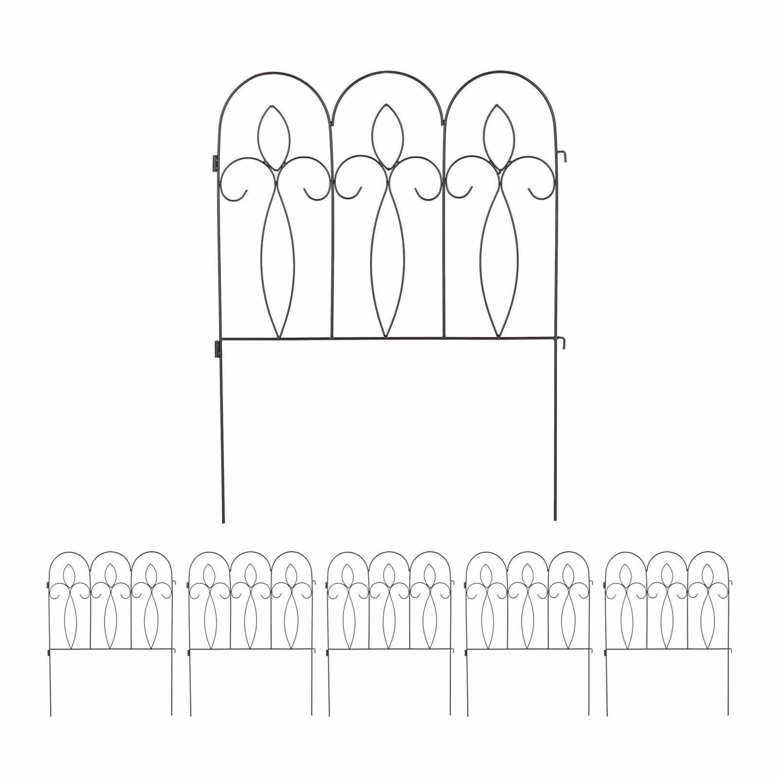 metall blomsterbed gjerde i 6 deler