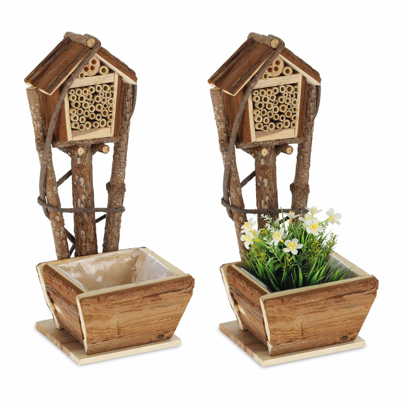 2 bikuber med innebygget blomsterkasse