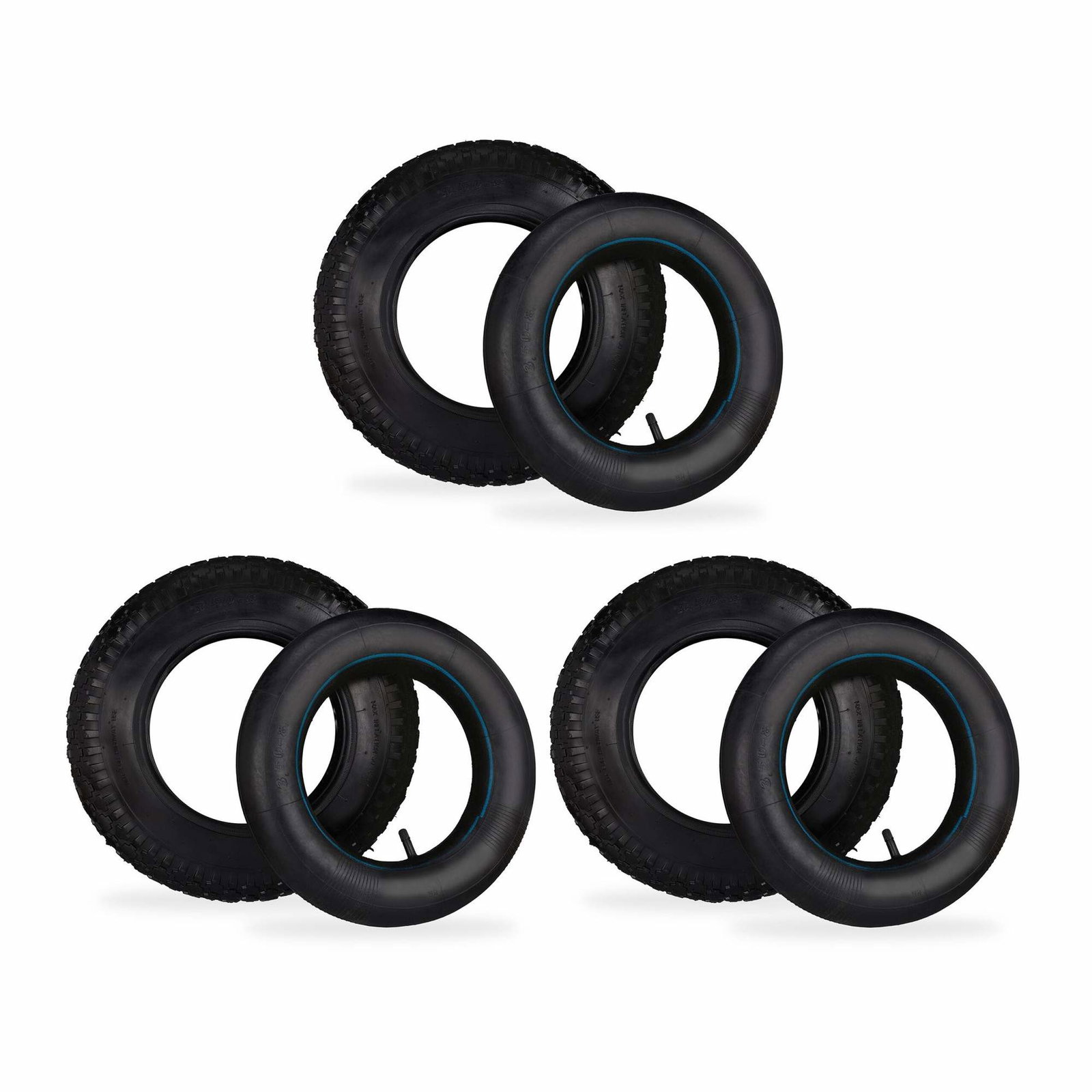 3x lastebildekk 3,50-8 med slange