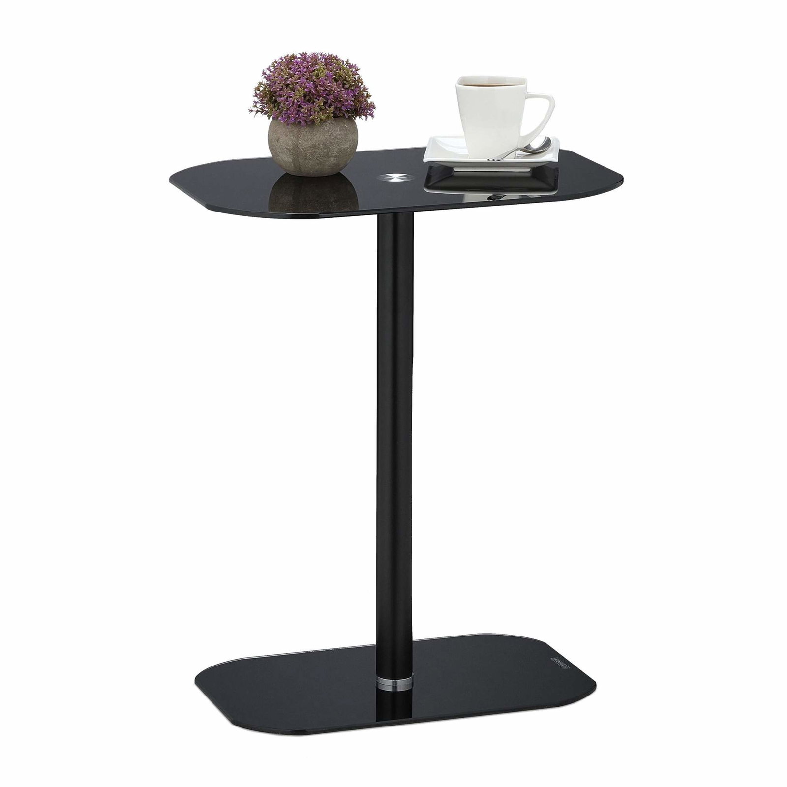 Sort sidebord Glass