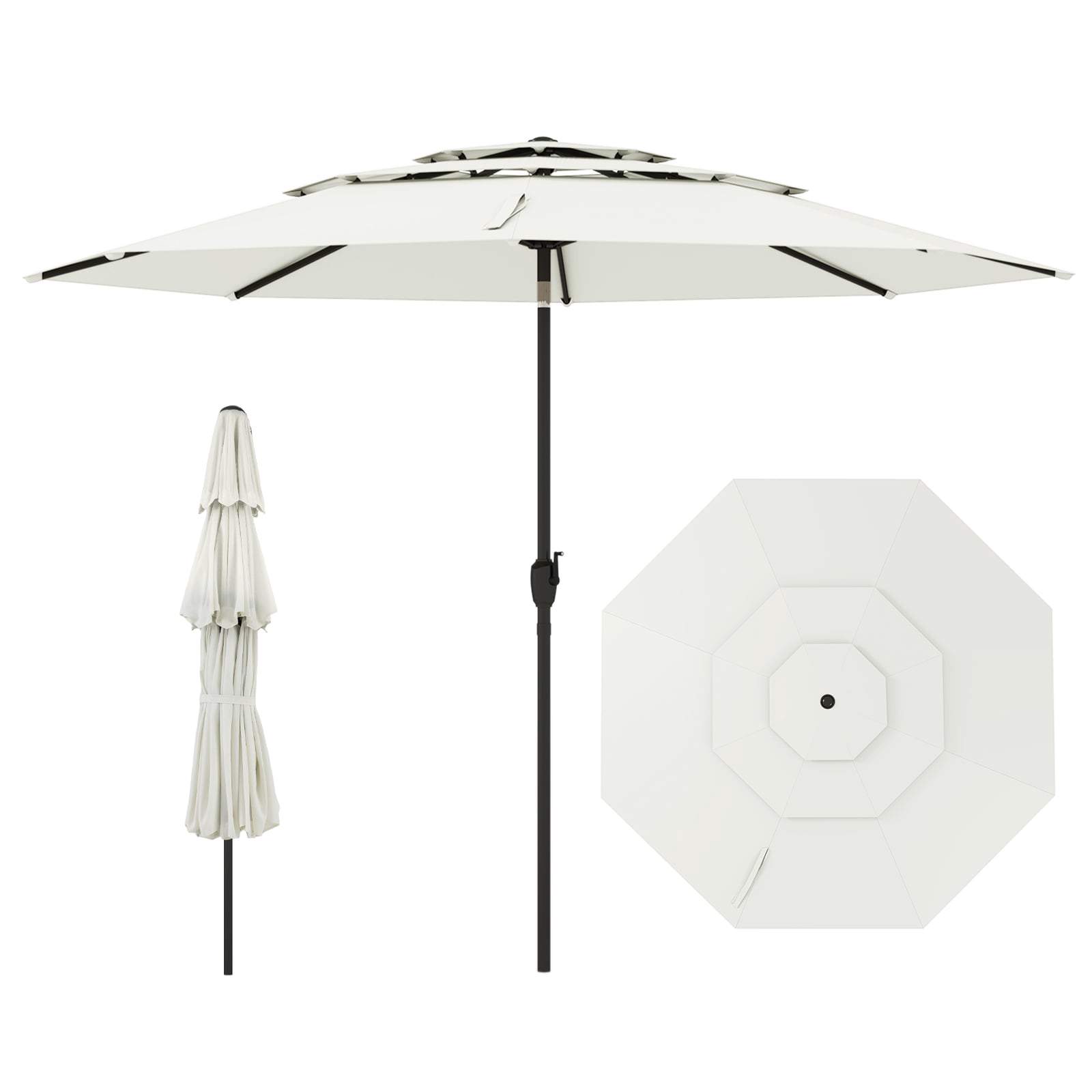 300 cm terrasseparasoll – vippbar, ventilerende, enkel sveiving