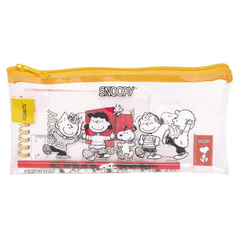 Snoopy penalsett – linjal, blyanter, notisblokk inkludert