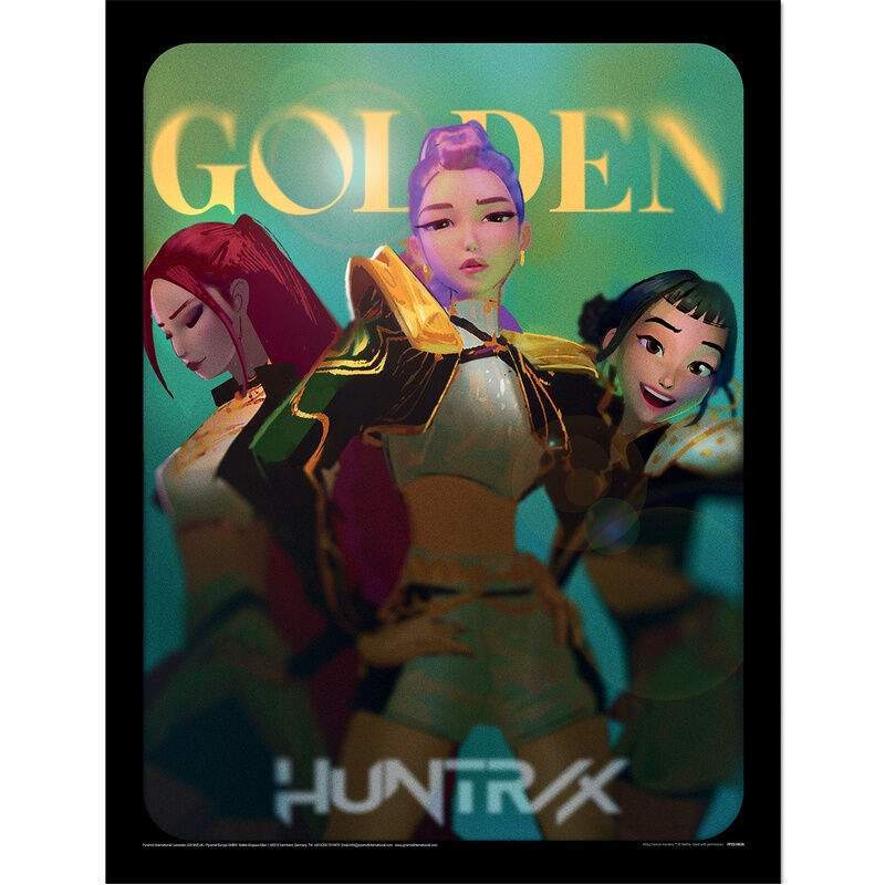 KPop Demon Hunters Gyllen innrammet trykk