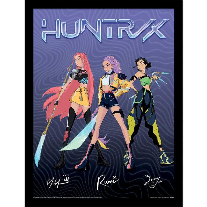 KPop Demon Hunters Huntrix Signature Innrammet trykk