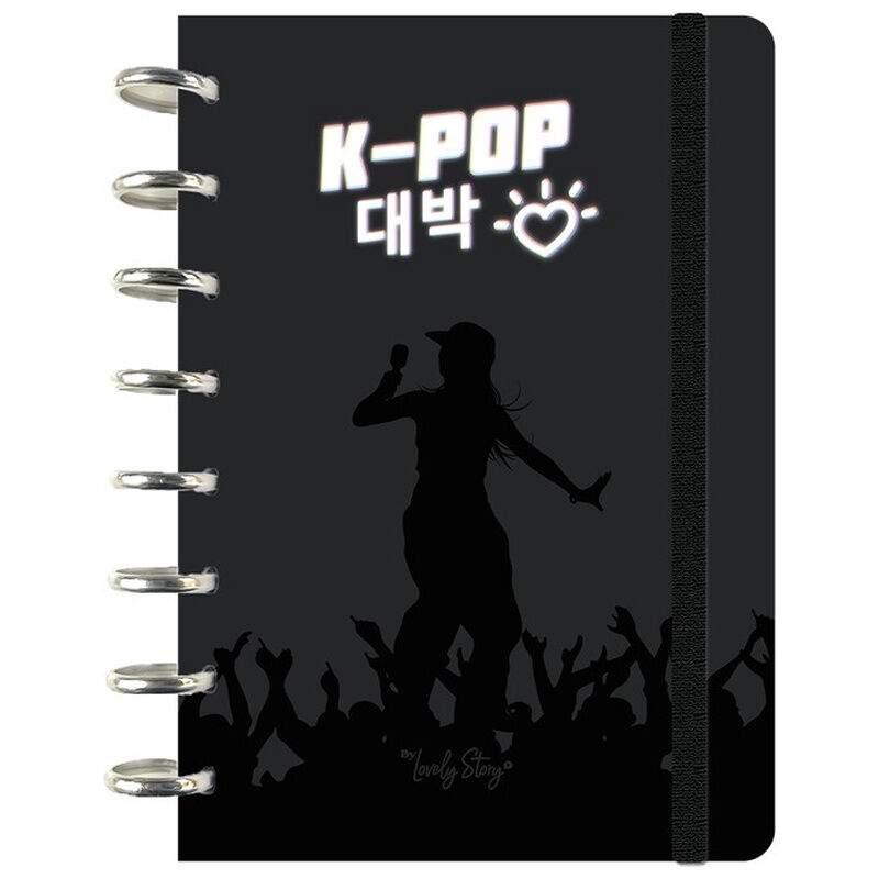 K-Pop svart A5 notatbok