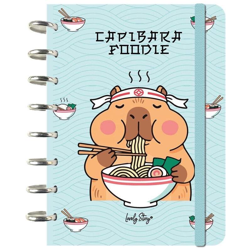 Capybara Foodie-notatbok – A5, 100 ark, ringinnbundet