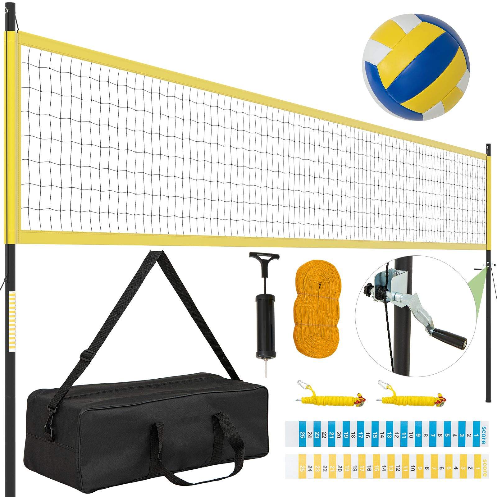 Justerbart høydevolleyballnettsett – bærbart og slitesterkt