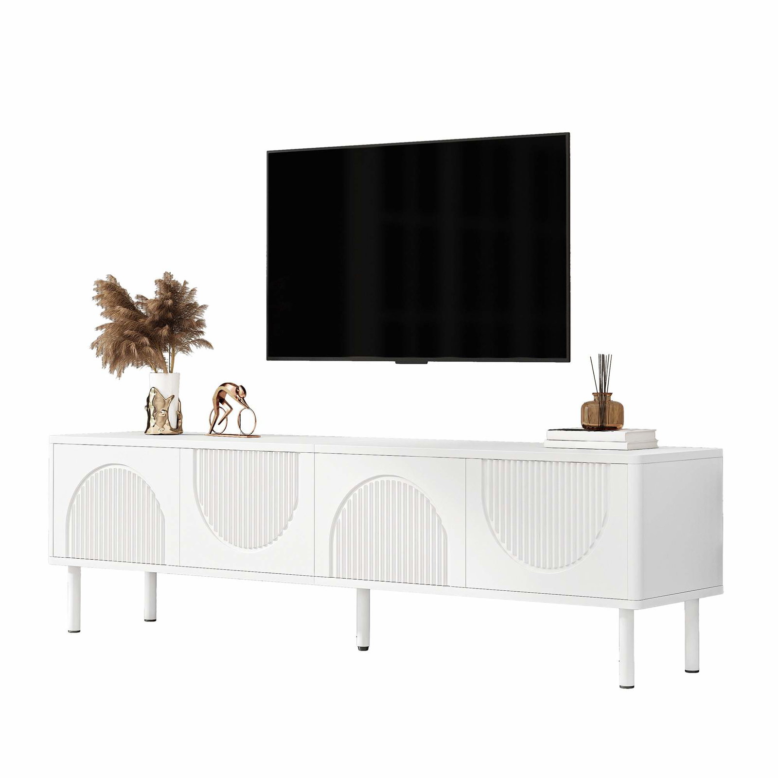 Moderne TV-stativ 180 cm med oppbevaring og kabelhåndtering