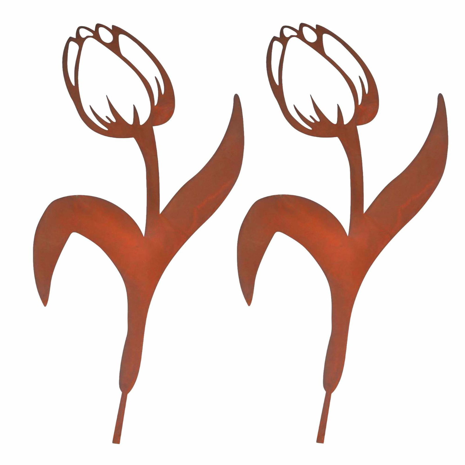 Tulip Garden Stakes – Rustikk stålpar med rusteffekt