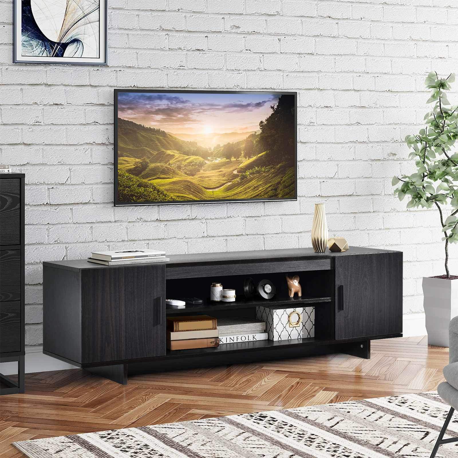 TV-stativ for opptil 65-tommers TV-er – 2 skap, kabelhull