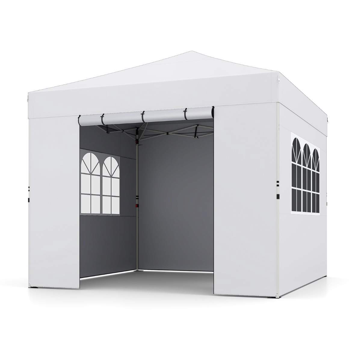 Pop-up telt med baldakin 3x3m, 4 sidevegger, vanntett