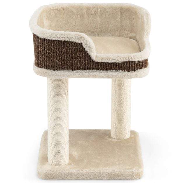 Klosetårn – Kompakt, Plysj, Sisalstolper, Beige