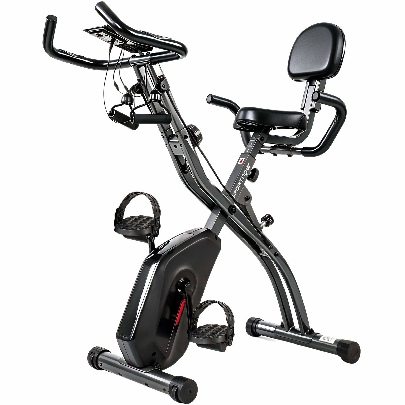 Sammenleggbar ergometersykkel – 3-i-1, Bluetooth, LCD-skjerm