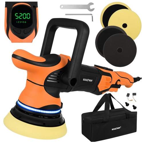 1000W dobbeltvirkende bilpoleringsmaskin, 125 mm, LED-skjerm