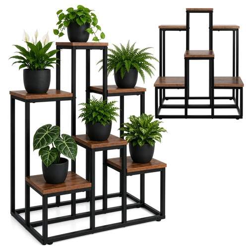 Metallplantestativ, 6-etasjers loftstil, 67 cm