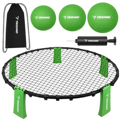Mini volleyball rundnettsett – 90 cm nett, 3 baller, pumpe