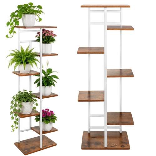 7-etasjers metallplantestativ, loftstil, 120 cm