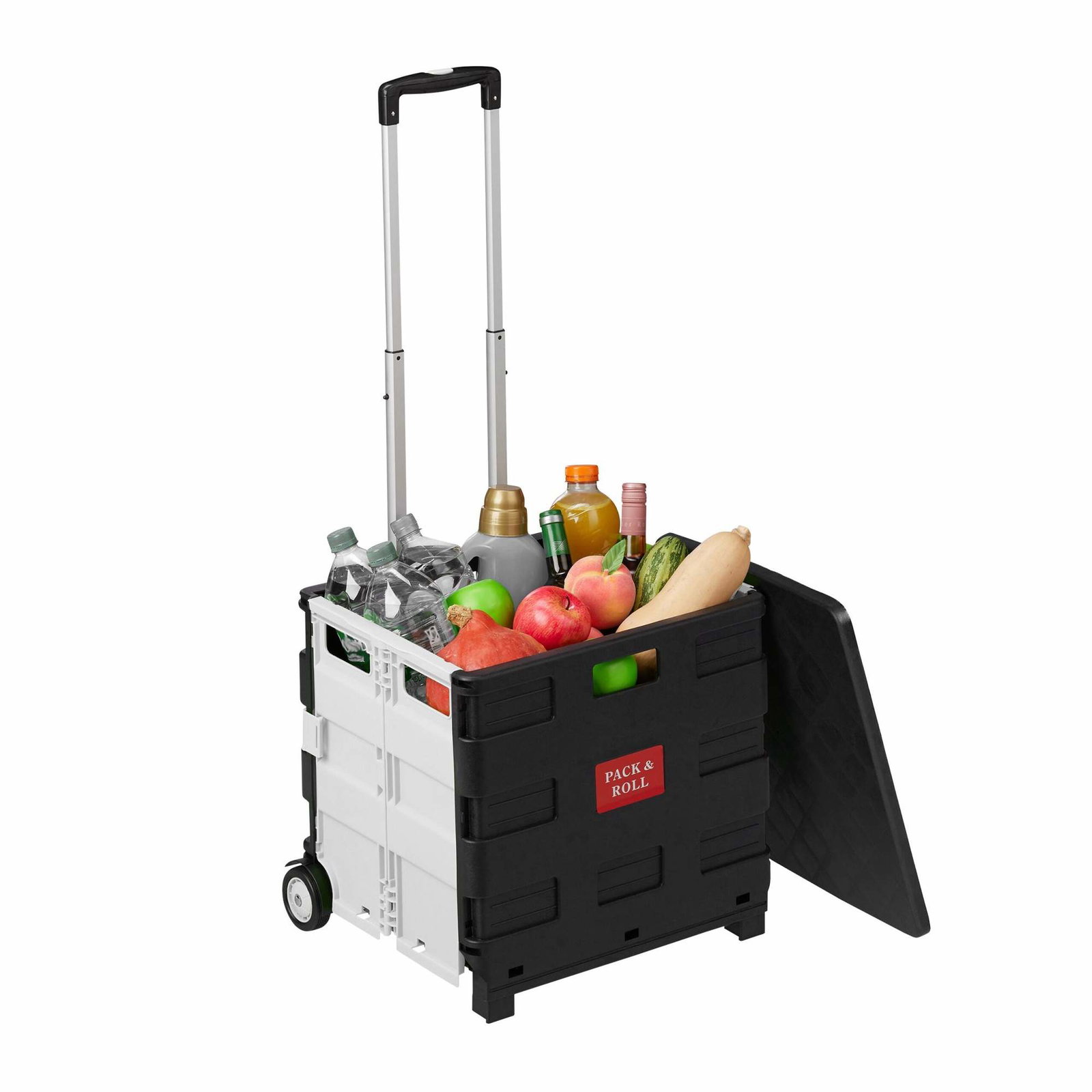 Sammenleggbar handlevogn – 35 kg kapasitet, hvit