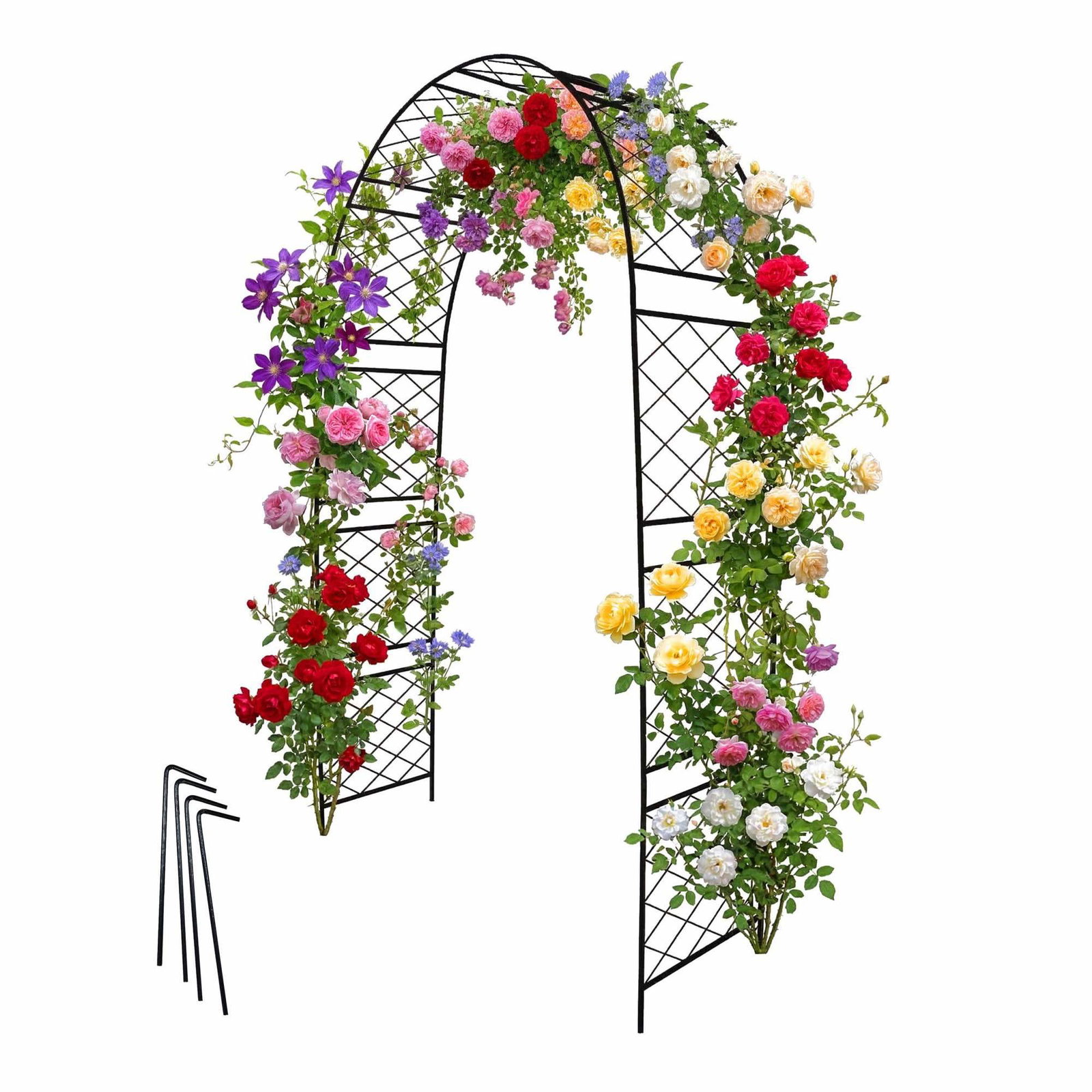 Svart hagebue i jern – 240 cm, elegant rundt design