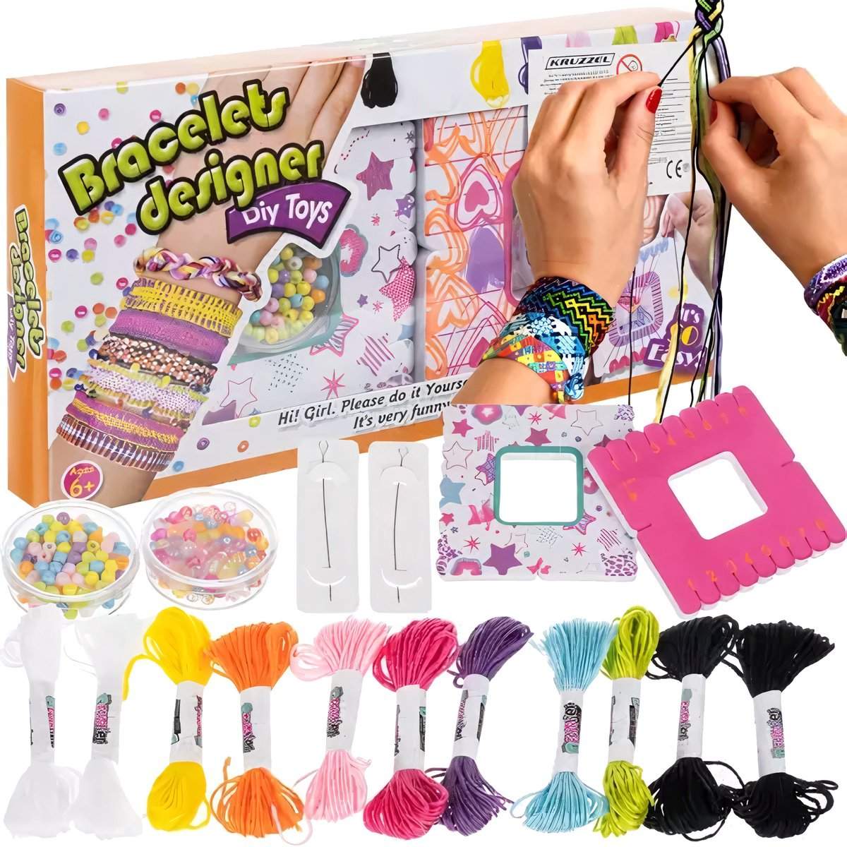 Fargerikt armbåndsett med perler for barn 6+