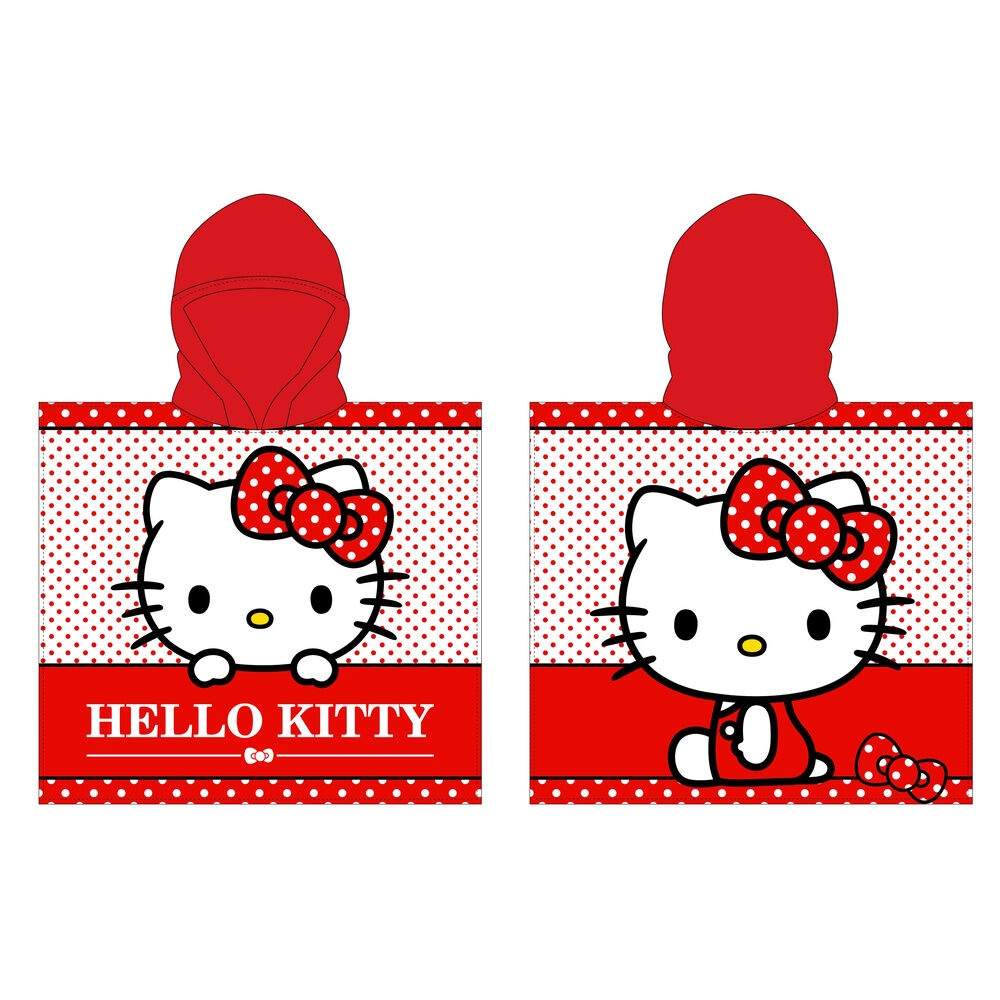 Hello Kitty mikrofiber ponchohåndkle
