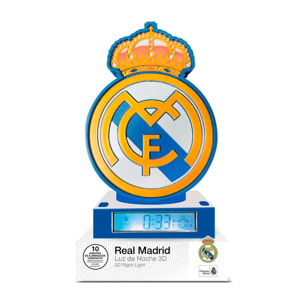 Real Madrid 3D-vekkerklokkelampe